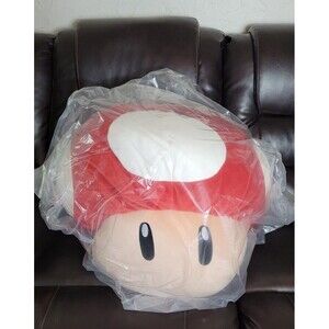 NWT Club Mocchi Mocchi Super Mario Jumbo Mushroom Plush Toy,24-Inch, 57 “Around!